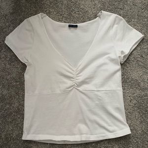 White Brandy Melville Cinched Shirt